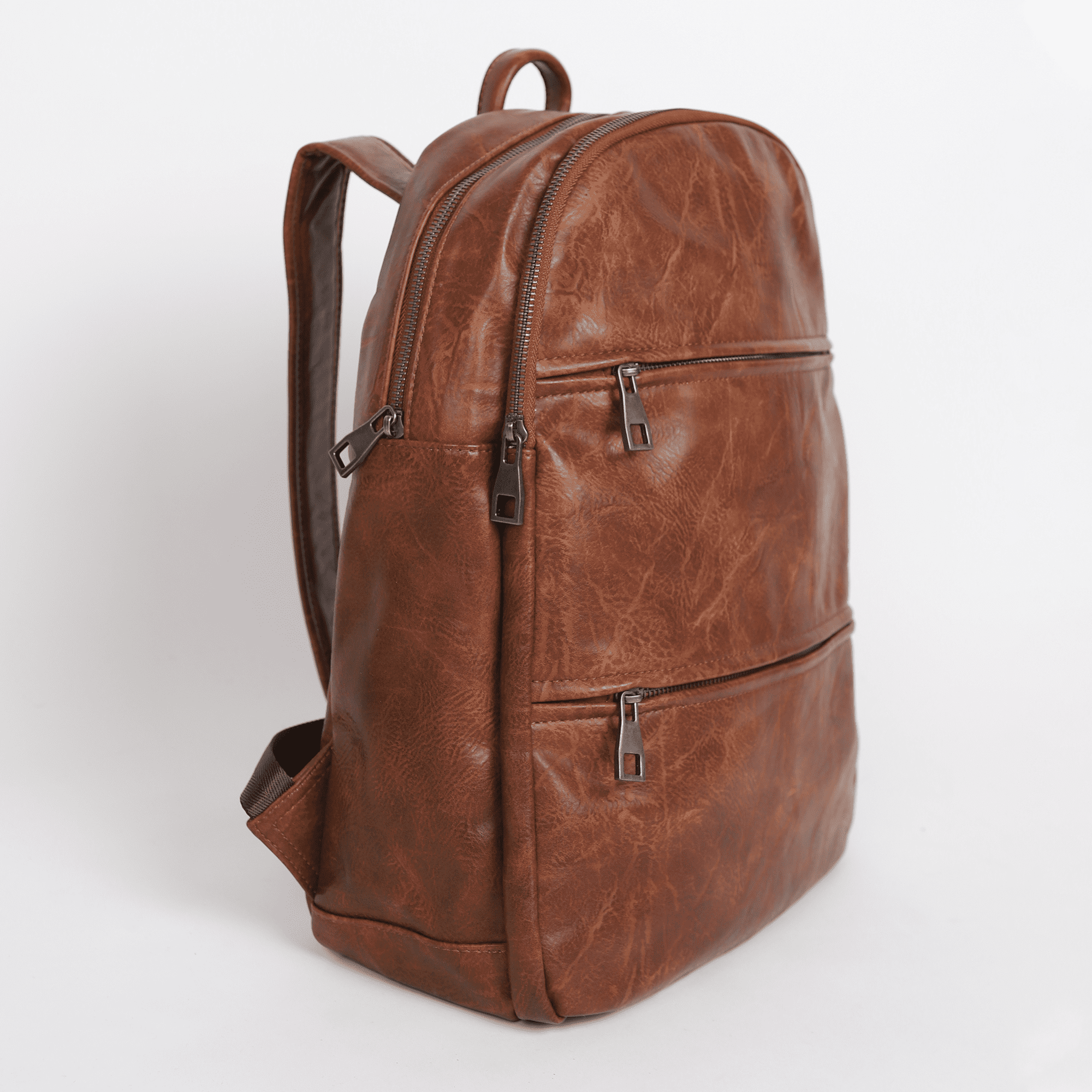 Ferrara Brown Vegan Leather Backpack