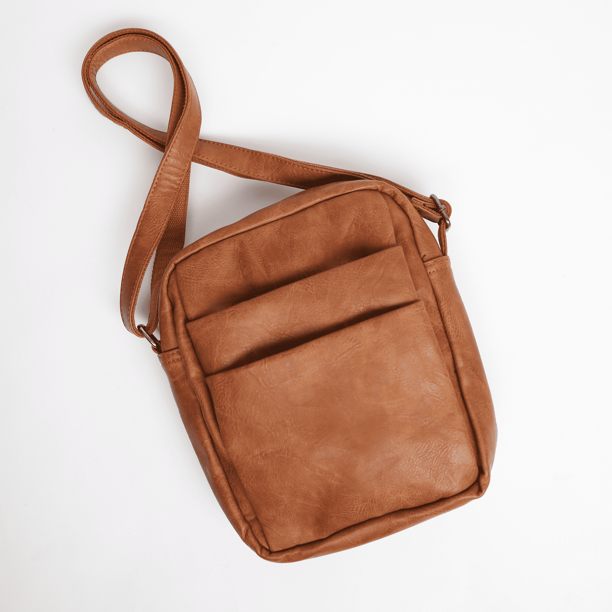 Balzano Brown Vegan Leather Shoulder Bag