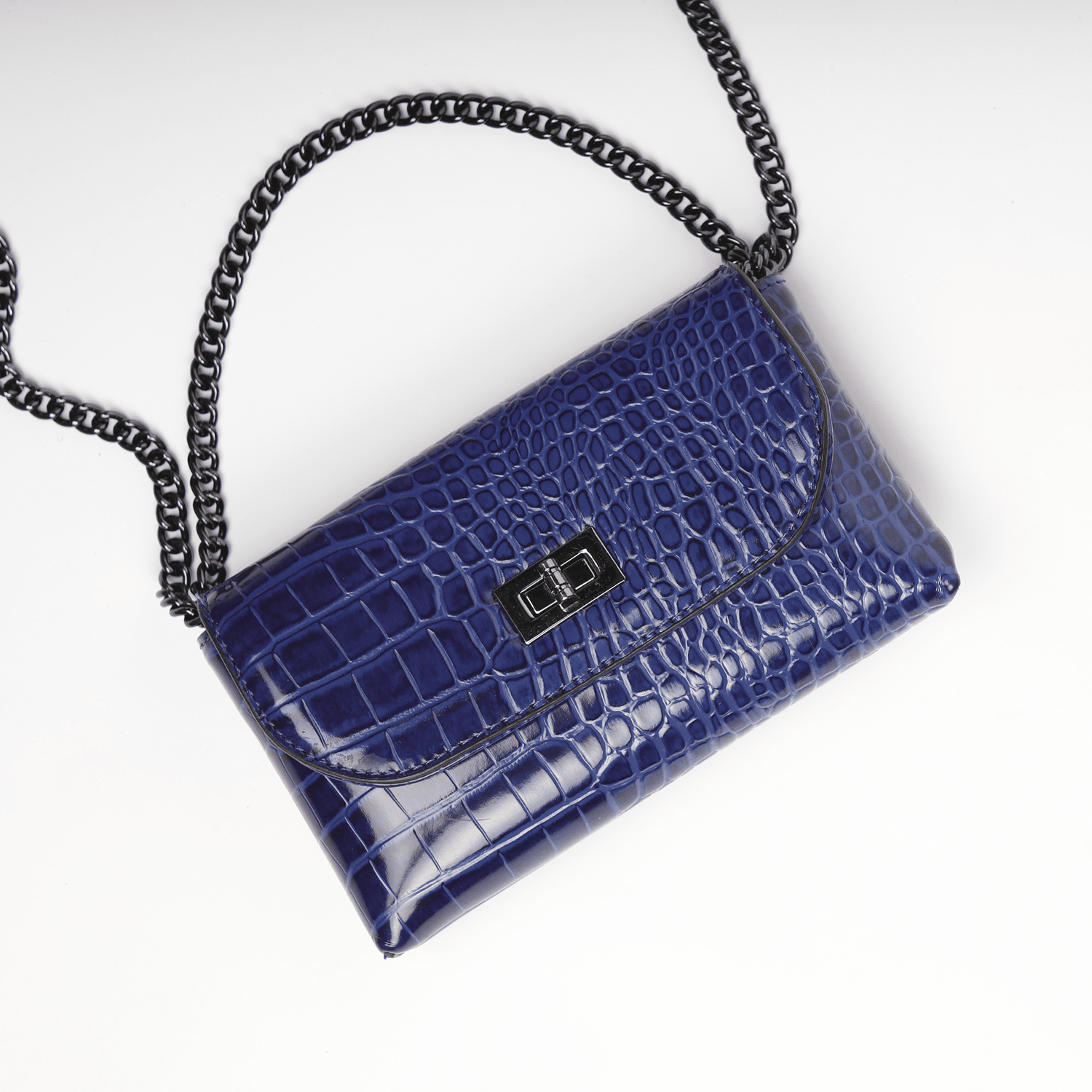 New Real Blue Crocodile Leather Skin Women Zipper Closure Clutch Wallet  Purse. | eBay