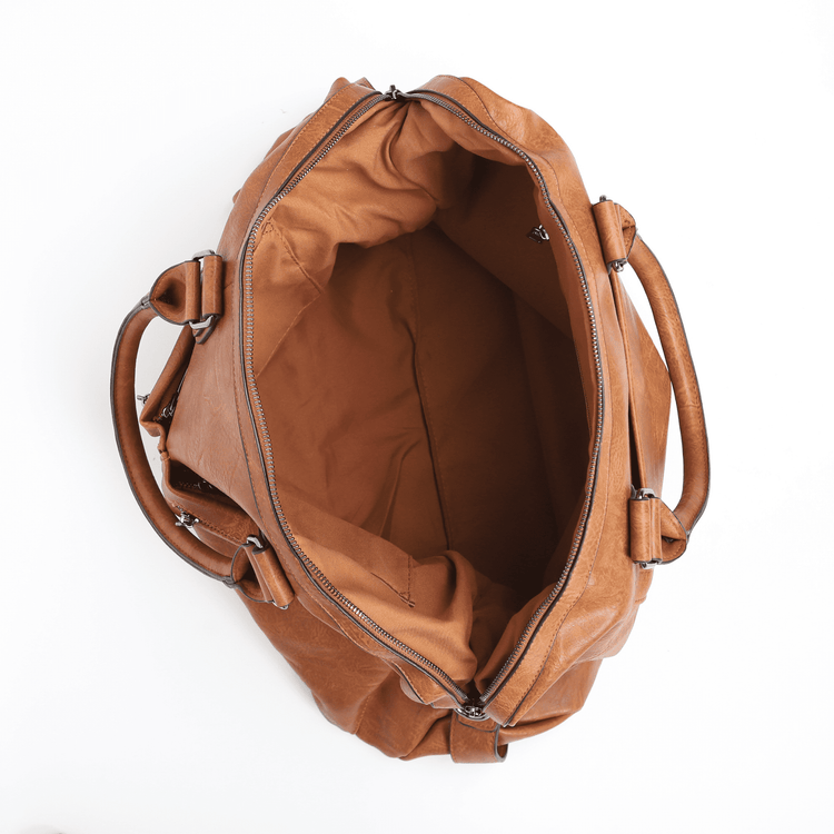 bagular weekend holdall bag for men. Black faux leather travel bag. Soft, lightweight and durable weekend bag, gift for him. Duffle Bag