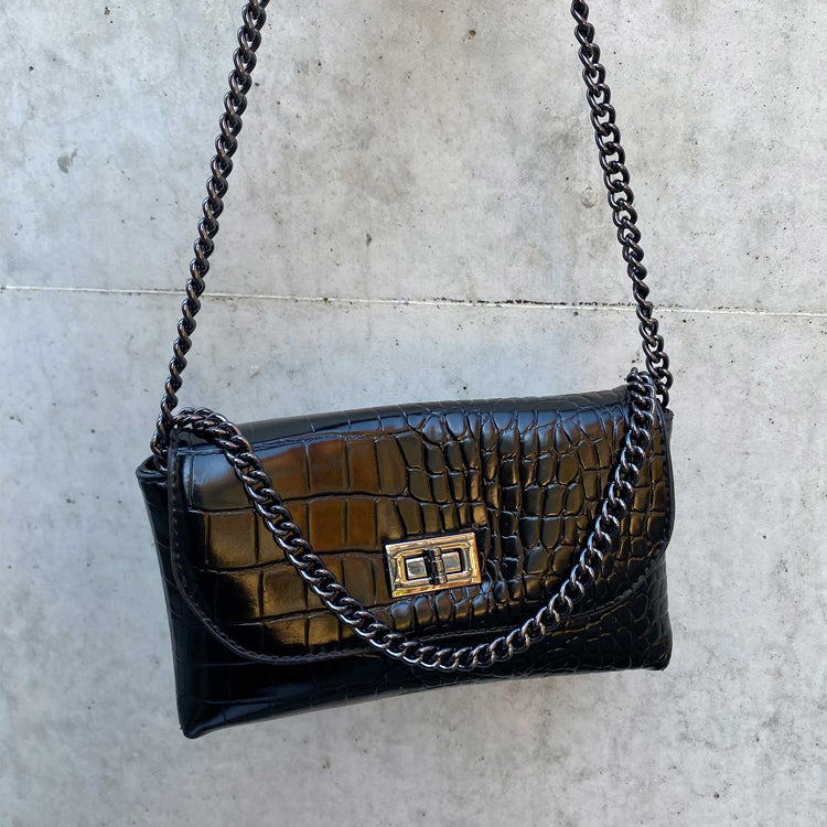 Vigor Trendy Leather Handbags Purses Snakeskin Pattern Lightweight Clutch  Underarm Bag And Clutch Shoulder in Black | Lyst